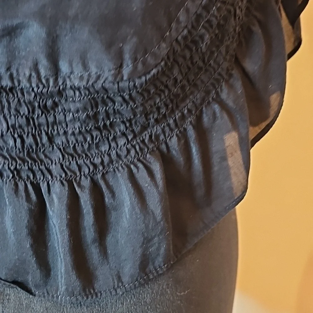 BCBGMAXAZRIA Ruffled Cotton Short-sleeve Ruffled Bolero Cropped Jacket - Picture 8 of 10